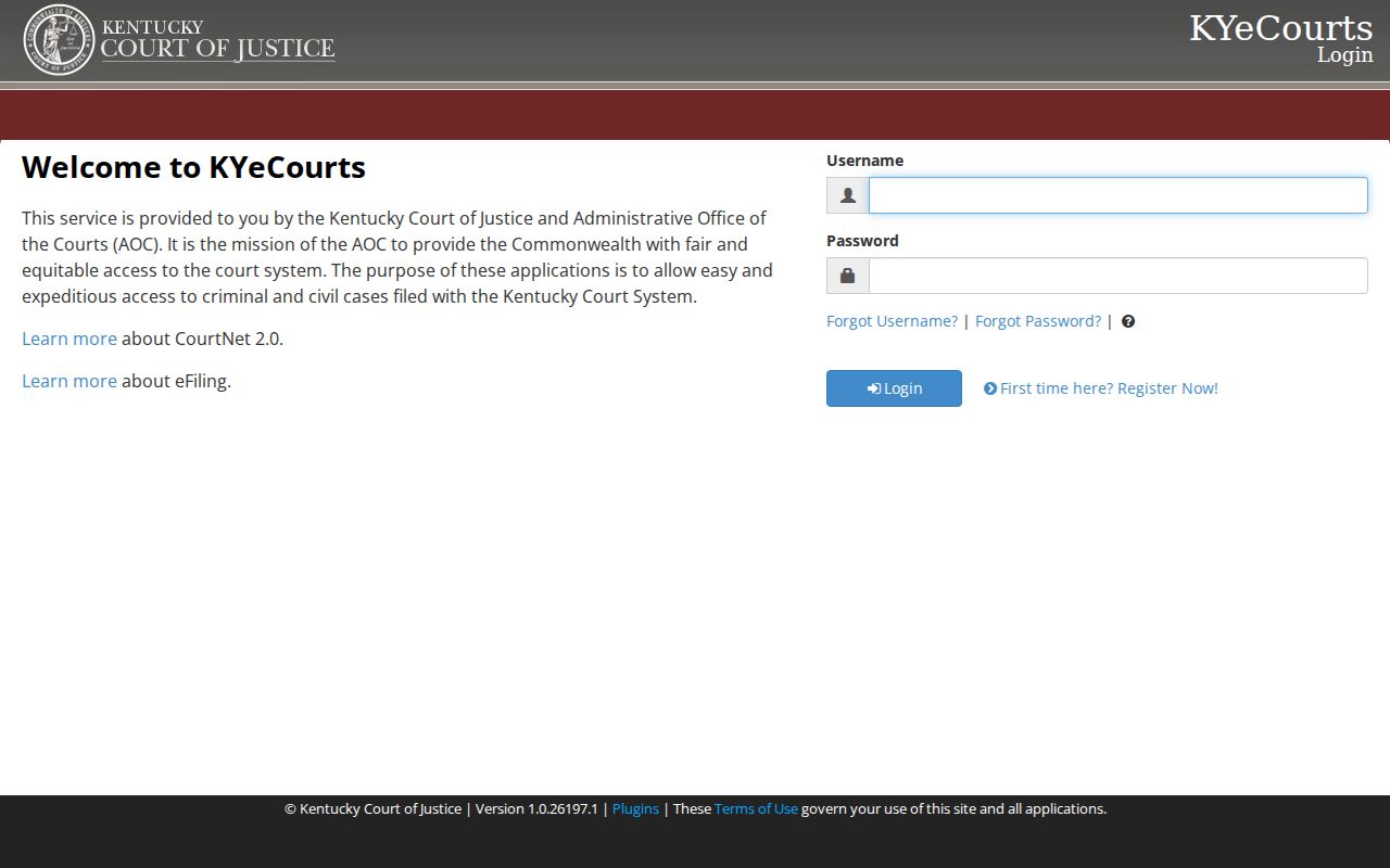 Lee County criminal court case search through Kentucky CourtNet