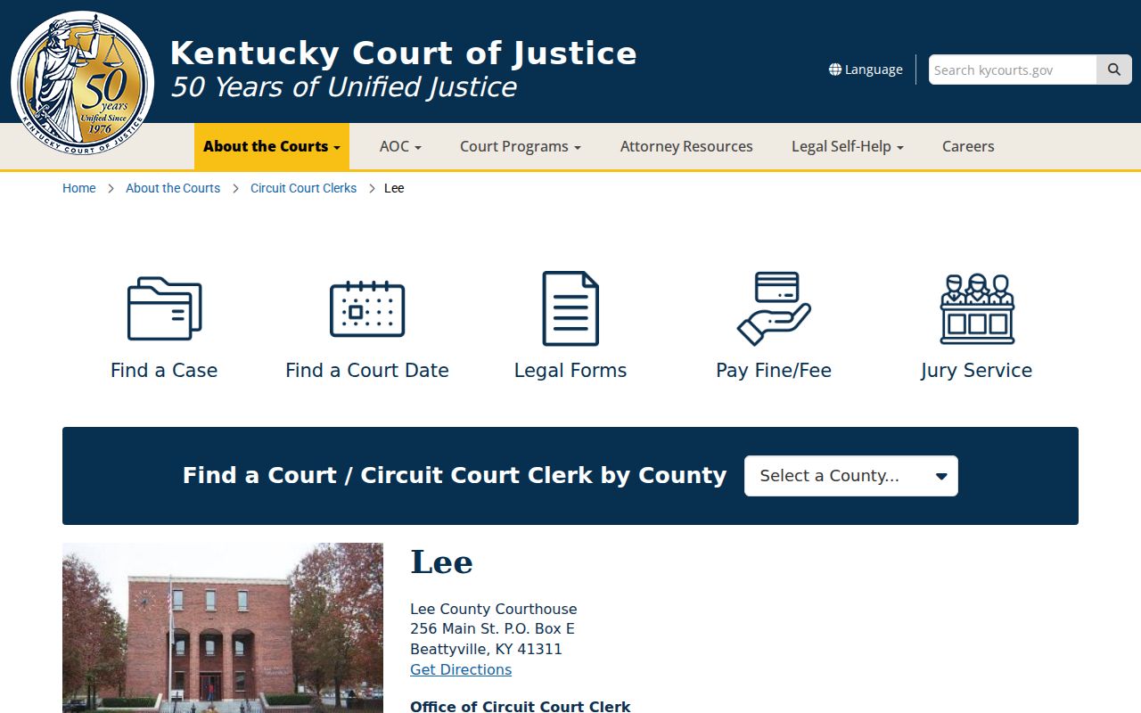 Lee County criminal records and Circuit Court Clerk information