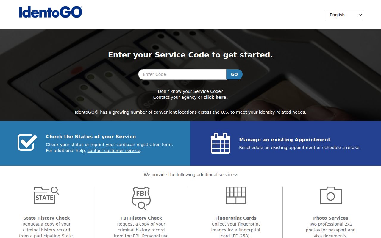 Lee County criminal record fingerprint enrollment through IdentoGO